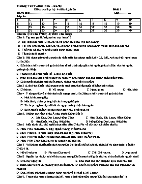 Đề kiểm tra học kì I Lịch sử lớp 12 - Trường THPT Minh Khai